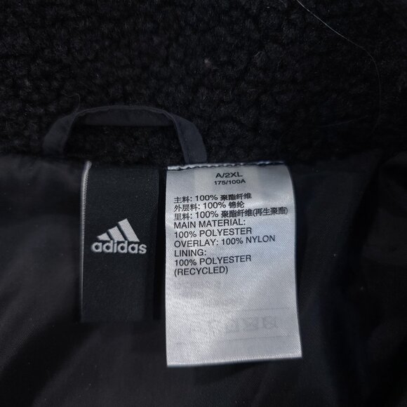 Adidas Jacket Womens 2XL Black BOA Fleece Full Zip Bomber Jacket - Picture 5 of 6